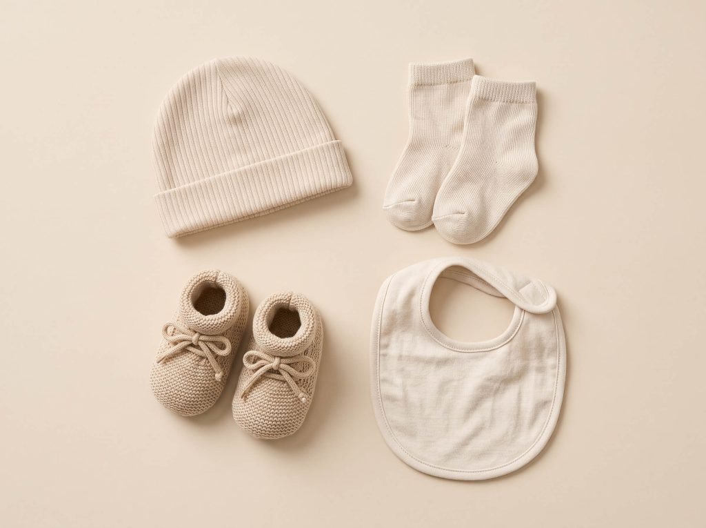 Knit Hat, Booties & Bib